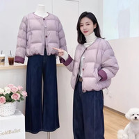 拉夏贝尔小个子时尚洋气短款外套女2025冬季百搭显瘦保暖夹克