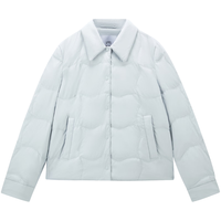 太平鸟【轻薄系列】衬衫式羽绒服女25女士保暖内搭短款外套* 蓝色(第一批） S 155