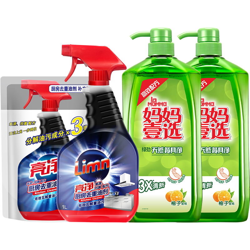  LaMaMMa/壹选 去油 洗洁精套装  洗洁精4kg+去重油剂1.5L