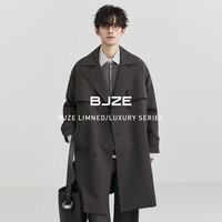 伯爵卓尔【发热&抗皱】通勤风衣男士中长款双排扣大衣外套男2025秋季 月夜黑  【II代升级-发热 / 抗皱-双活页】 L (175)