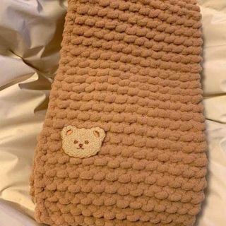 小熊围巾自织diy手工织材料包玉桂狗围巾冰条粗毛线送男女朋友