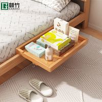 赣竹置物架床边宿舍竹制免打孔投影仪支架悬空床头柜手机夹缝搁板