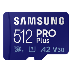 三星 PRO Plus Micro-SD存储卡 512GB（UHS-I、V30、U3、A2）
