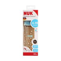 NUK宽口径PPSU彩色奶瓶300ml/150ml配防胀气奶嘴0-6-18个月硅胶M（300ml白色圆点0-6个月）