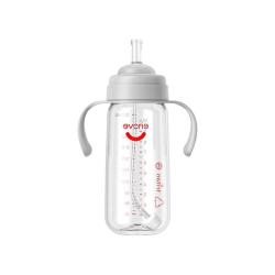 evorie 吸管奶瓶tritan大宝宝1一2-3岁以上耐摔奶瓶直饮杯 tritan 300ml 宽口径 直身