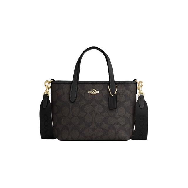 COACH City 15 单肩斜挎托特包 沙黄色配白色CW032IMXDM