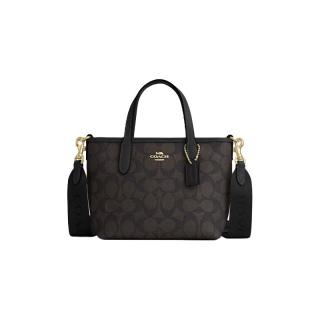 COACH City 15 单肩斜挎托特包 沙黄色配白色CW032IMXDM