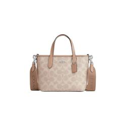 COACH 女士单肩斜挎手提托特包  沙黄色配灰褐色CW032SVPWH