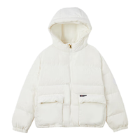 E·LAND KIDS衣恋女童学院风拉链连帽鸭绒羽绒服 Ivory象牙白/39 120cm EKJDE4T21A 短款 女