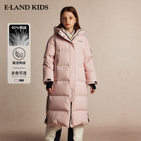 E·LAND KIDS衣恋男女童羽绒服冬季连帽外套 D/Grey深灰色 130 cm 中长款 90%及以上鸭绒 D/Grey深灰色/17