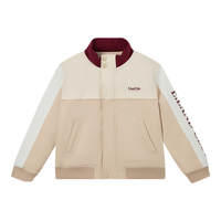 E·LAND KIDS衣恋男童棉服LOGO刺绣印花拼色外套 Beige米色 170 cm 翻领 无帽子 男