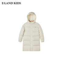 E-LAND KIDS 徽章刺绣 儿童连帽羽绒服