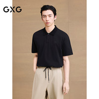 GXG男装 马球衫透气弹力polo衫男翻领短袖T恤 G25D242081
