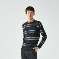 K-BOXING/劲霸男装【绵羊毛】羊毛衫男休闲简约时尚条纹春秋羊毛衫|VYYG3332 墨绿 2XL 条纹 标准型 休闲风 31%-50% 套头 长袖 青年 圆领 枣红 腈纶(聚丙烯腈纤维)51%,羊毛49%