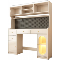 蓝铂丽奶油风实木餐边柜折叠餐桌一体高柜小户型靠墙隐形多功能储物柜 1.6米餐边柜