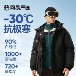 网易严选 地表强温90%白鹅绒5防派克羽绒服  -30℃ 高充绒198g