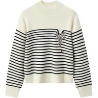 森马 森柔|Semir/森马中国国家地理系列毛衣女冬季半高领刺绣条纹衫休闲毛衫