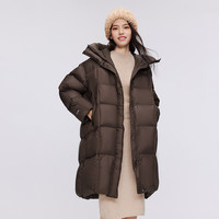 BOSIDENG/波司登奥莱冬季女长款气质多色零压保暖廓形羽绒服外套休闲 聚酰胺纤维(锦纶)100% 拉链 休闲风 城市休闲 90% 加厚 鸭绒 连帽 格子 155/80A，160/84A，170/92A，165/88A，175/96A，180/100A