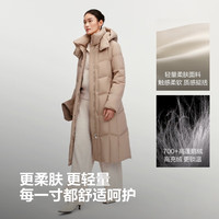 波司登()25鹅绒羽绒服女长款中厚保暖连帽外套B250244146 淡栗摩卡 L 170/92A 纯色 标准型 连帽 拉链 百搭风 100-149g 常规袖 日常 90%及以上 鹅绒 涤纶(聚酯纤维)100.00% 厚款