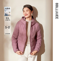 BBLLUUEE粉蓝衣橱连帽白鹅绒服女外套【轻盈鹅绒服】蔷薇粉 M 涤纶(聚酯纤维)100% 鹅绒 90%及以上 简约 休闲风