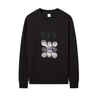 Cabbeen 男装字母长袖卫衣24秋上衣潮流街头A2243164003 煤黑色01 48