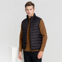 SNOWFLYING/雪中飞男式轻薄羽绒服马甲 宝石黑 8086 M 锦纶/尼龙100.0% 标准型 开衫 青年 中年 简约