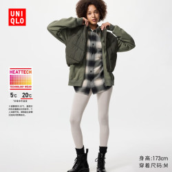 优衣库 女装HEATTECH紧身裤/10分保暖衣秋裤478956 02浅灰色 L 不加绒 涤纶33%,腈纶31%