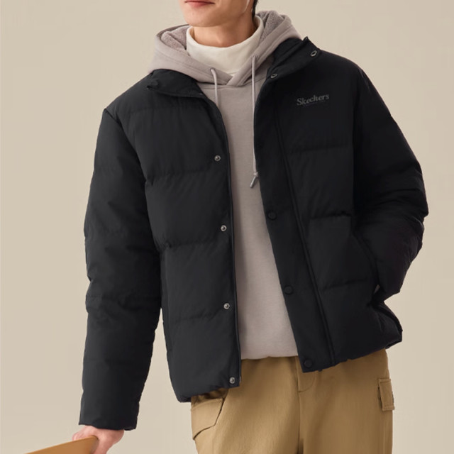 斯凯奇 男女同款 特氟龙三防羽绒服 500蓬鸭绒 L424U296