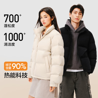 YANXUAN/网易严选90鲜绒超蓬羽绒服面包服石墨烯保暖轻量无氟三防抗菌防泼水 A款-无月黑 L 纯色 立领 150-199g 90%及以上 标准型 涤纶(聚酯纤维)100% 鸭绒 青年  加厚 中长款 休闲风