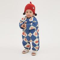 爬爬 冬男女宝宝新年连体衣儿童外出爬服洋气厚夹棉