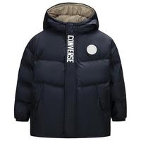 CONVERSE/匡威儿童短款羽绒服男女童鸭绒防风保暖外套亲子童装 C类 聚酯纤维 正黑色,藏青蓝,CONVERSE/匡威红,宙蓝色,豆绿色,羽白色,糖霜粉,鲨鱼皮灰,月光石紫 拉链 90% 鸭绒 CV2442336GS-005 男