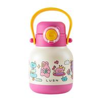 LUSN/如山吨吨杯儿童保温杯吸管杯宝宝喝水杯直饮杯316L幼儿园水壶 430ml 【长效锁温】艾拉旅行记-背带款 不支持带柄 316L不锈钢 9个月 10个月 2岁 4岁 11个月 7个月 12个月 3岁 5岁 8个月
