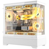 长城机箱视界S5海景房机箱白色360水冷MATX全景台式机电脑主机箱