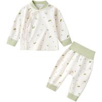 宜爽儿 100%纯棉斜襟卡通婴幼家居服睡衣套装春秋季高腰护肚保暖打底