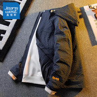 JEANSWEST/真维斯夹克男士秋冬季宽松百搭休闲上衣保暖外套