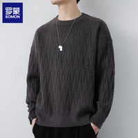 ROMON/罗蒙高档圆领毛衣男士打底毛线衣服保暖针织衫男