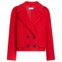 欧时力 软糯双排扣气质羊毛羊驼绒呢子外套女