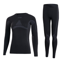 UTO 压缩速干衣女款功能内衣滑雪登山户外运动排汗保暖套装 黑灰色 S