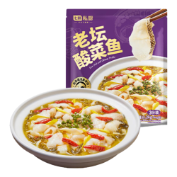 七鲜私厨 酸菜鱼1.2kg鲜活鲜切冷冻黑鱼片预制菜 加热即食家常方便菜400g*3