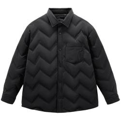 太平鸟 男装冬款轻薄宽松翻领保暖防寒服男式羽绒服
