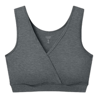 nest designs哺乳内衣内衣孕期产后背心式无钢圈前开扣内衣 弹力哺乳-炭笔灰 XL码