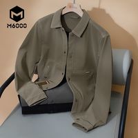 【明线斜纹皮革】M6000男士秋冬时尚百搭翻领上衣经典休闲男款外