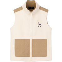 哈吉斯（）品牌童装男童马甲防静电摇粒绒舒适保暖立领拼接马甲 奶油色 145 HZRQBD01CV506 男 单面穿