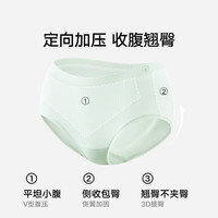 松山棉店小棉花女士内裤抗菌底裆收腹翘臀清爽透气不夹臀三角内裤 水绿+紫色+浅肤【3条装】 均码 (95-130斤) 高腰 其他12.00%,棉88% 透气 纯色
