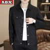 a.b.x翻领夹克外套男士休闲百搭时尚潮流短款修身上衣男