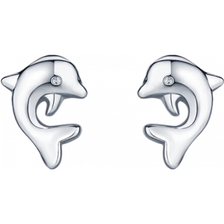 年货大集：周六福 S925银耳钉 海豚耳坠 一对