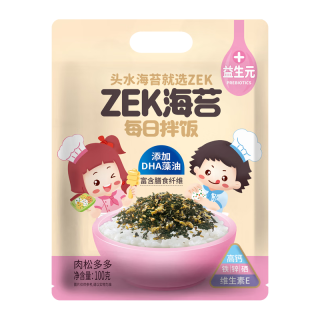 ZEK EK 每日拌饭海苔 肉松味芝麻海苔碎饭团 零食即食 10小包 100g