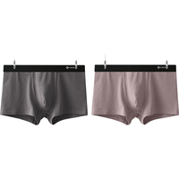 洁丽雅服饰5折新疆棉男士内裤平角裤抗菌裆吸汗透气纯棉四角短裤头男款 深灰+棕色 (2条) 3XL 【140斤-160斤】