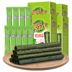 美好时光 芝麻海苔卷3克*9支共27克 非油炸即食紫菜 儿童休闲零食礼物