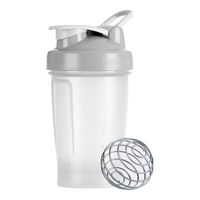 Blender Bottle 蛋白粉摇摇杯运动水杯 大容量塑料杯子带刻度奶昔杯高颜值搅拌杯 经典款V2灰色20oz